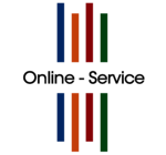 Das Bild zeigt das Logo der Online-Services der Gemeinde Trebur. Angeleht an das Logo der Gemeinde steht zwischen den Streifen "Online Service"