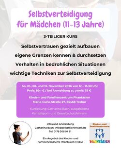 Selbstverteidigung für Mädchen (11-13 Jahre)