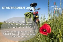Das Bild zeigt Werbung für das Stadtradeln. Im Hintergrund ist ein Fahrrad zu sehen, dass am Feldrand steht. Im Vordergrund eine Mohnblume. Text in der Pressemitteilung.