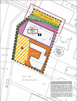 Auf diesem Bild ist eine Planzeichnung des Bebauungsplanes Astheimer Straße