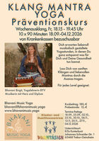 Das Bild zeigt einen Flyer vom Klang Mantra Yoga - Den Text entnehmen Sie aus der Nachricht.