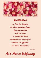 Das Bild zeigt den Text dekoriert mit roten und weißen Rosen