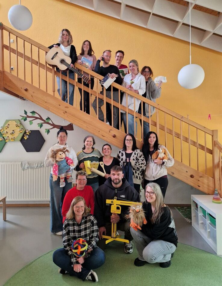 Das Team der Kindertagesstätte 'Kunterbunt'