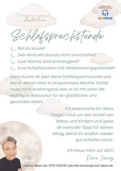 Das Plakat ist mit Wolken und einem Mond verziert. Den Text entnehmen sie aus der Nachricht.