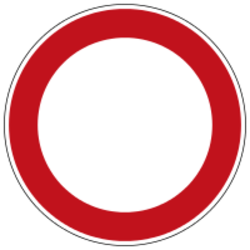 Durchfahrts-Verboten-Schild als Sinnbild für eine Strassensperrung