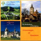 Das Bild zeigt 3 Bilder von Rümänischen Sehenswürdigkeiten. Das Kloster Sucevita, Die Kirchburg in Honigberg und ein weiteres Schloss