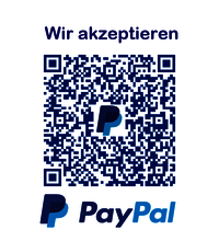 Dieses Bild zeigt ein QR Code, Wir akzeptieren PayPal - E-Mail gemeindekasse@trebur.de
