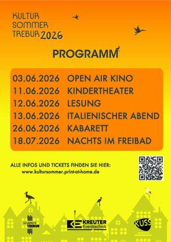 Flyer mit dem Programm für den Kultursommer 2026
