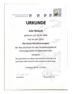 Jule Nowak ist Jahrgangsbeste