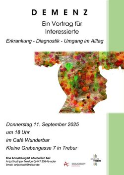 Veranstaltungshinweis: Demenz 