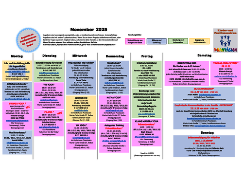 Angebote im Familienzentrum Trebur für November 2025 Angebote im Familienzentrum Trebur für November 2025