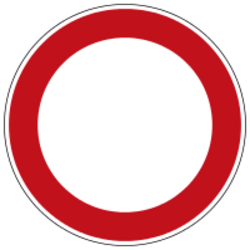 Durchfahrts-Verboten-Schild als Sinnbild für eine Strassensperrung