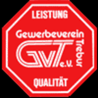 Das Bild zeigt das Logo des Gewerbevereins in Rot mit weißer Schrifft