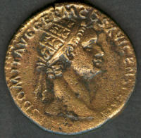 As des Domitian Um 92 geprägt. Durchmesser rund 25 Millimeter.